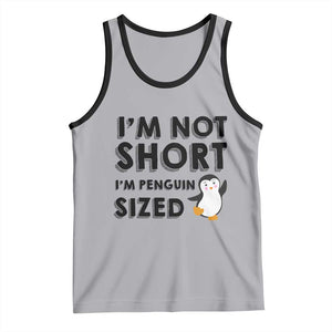 Funny Penguin Quote Tank Top I Am Not Short I Am Penguin Size TS12 Athletic Heather Black Print Your Wear