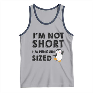Funny Penguin Quote Tank Top I Am Not Short I Am Penguin Size TS12 Athletic Heather Navy Print Your Wear