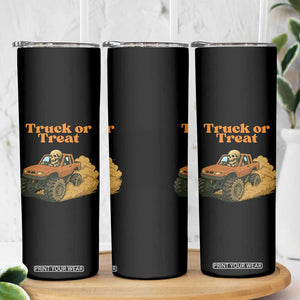 Truck Or Treat Skeleton Racing Skinny Tumbler Funny Halloween Truck Lover TS12 Print Your Wear