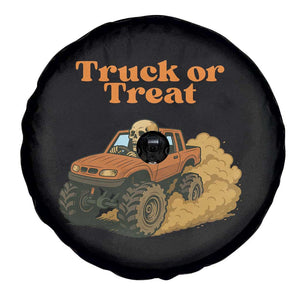 Truck Or Treat Skeleton Racing Spare Tire Cover Funny Halloween Truck Lover TS12 Print Your Wear