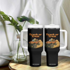 Truck Or Treat Skeleton Racing Tumbler With Handle Funny Halloween Truck Lover TS12 Print Your Wear