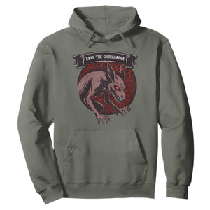 Chupacabra Hoodie Gothic Horror Save The Cryptid Gift TS12 Military Green Print Your Wear