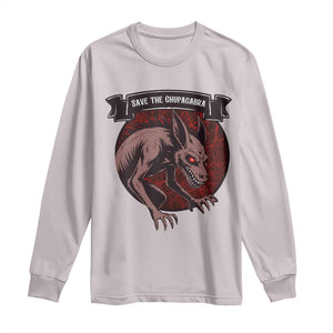 Chupacabra Long Sleeve Shirt Gothic Horror Save The Cryptid Gift TS12 Ice Gray Print Your Wear