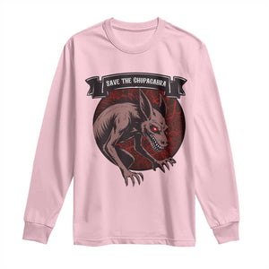 Chupacabra Long Sleeve Shirt Gothic Horror Save The Cryptid Gift TS12 Light Pink Print Your Wear