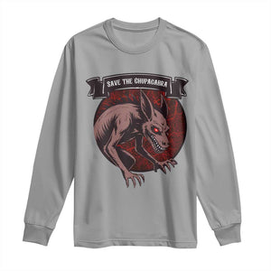 Chupacabra Long Sleeve Shirt Gothic Horror Save The Cryptid Gift TS12 Sport Gray Print Your Wear
