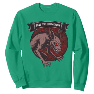 Chupacabra Sweatshirt Gothic Horror Save The Cryptid Gift TS12 Irish Green Print Your Wear