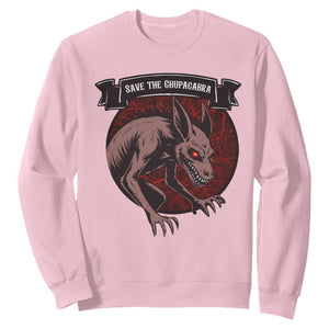 Chupacabra Sweatshirt Gothic Horror Save The Cryptid Gift TS12 Light Pink Print Your Wear