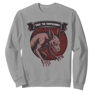 Chupacabra Sweatshirt Gothic Horror Save The Cryptid Gift TS12 Sport Gray Print Your Wear