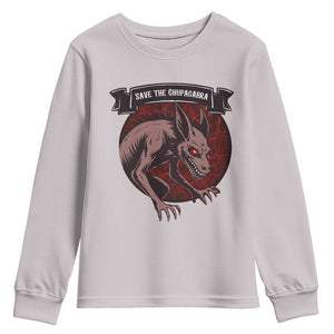 Chupacabra Youth Sweatshirt Gothic Horror Save The Cryptid Gift TS12 Ice Gray Print Your Wear