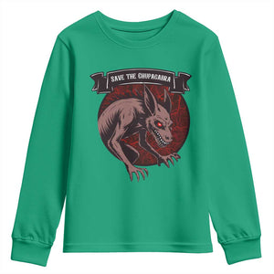 Chupacabra Youth Sweatshirt Gothic Horror Save The Cryptid Gift TS12 Irish Green Print Your Wear