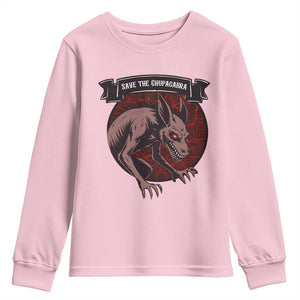 Chupacabra Youth Sweatshirt Gothic Horror Save The Cryptid Gift TS12 Light Pink Print Your Wear