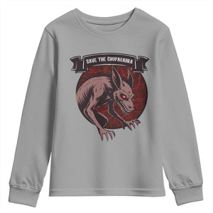 Chupacabra Youth Sweatshirt Gothic Horror Save The Cryptid Gift TS12 Sport Gray Print Your Wear