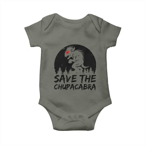 Chupacabra Baby Onesie Funny Cryptid Save The Goat Sucker Gift TS12 Military Green Print Your Wear
