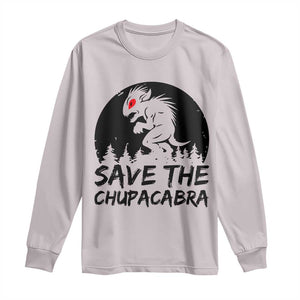 Chupacabra Long Sleeve Shirt Funny Cryptid Save The Goat Sucker Gift TS12 Ice Gray Print Your Wear
