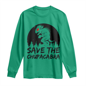 Chupacabra Long Sleeve Shirt Funny Cryptid Save The Goat Sucker Gift TS12 Irish Green Print Your Wear