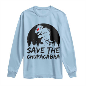 Chupacabra Long Sleeve Shirt Funny Cryptid Save The Goat Sucker Gift TS12 Light Blue Print Your Wear
