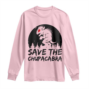 Chupacabra Long Sleeve Shirt Funny Cryptid Save The Goat Sucker Gift TS12 Light Pink Print Your Wear
