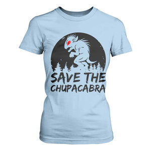Chupacabra T Shirt For Women Funny Cryptid Save The Goat Sucker Gift TS12 Light Blue Print Your Wear