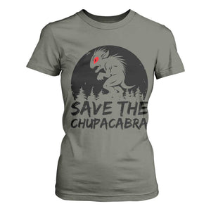 Chupacabra T Shirt For Women Funny Cryptid Save The Goat Sucker Gift TS12 Military Green Print Your Wear