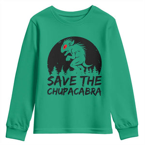 Chupacabra Youth Sweatshirt Funny Cryptid Save The Goat Sucker Gift TS12 Irish Green Print Your Wear