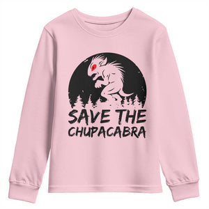 Chupacabra Youth Sweatshirt Funny Cryptid Save The Goat Sucker Gift TS12 Light Pink Print Your Wear
