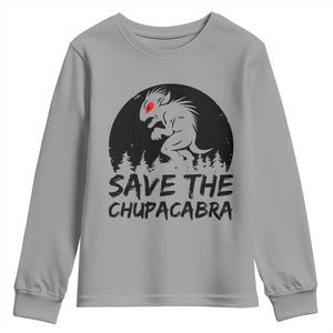 Chupacabra Youth Sweatshirt Funny Cryptid Save The Goat Sucker Gift TS12 Sport Gray Print Your Wear