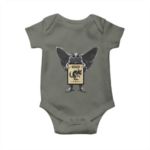 Mothman Missing Chupacabra Baby Onesie Funny Cryptid Gift TS12 Military Green Print Your Wear