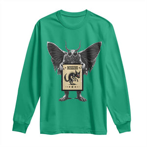 Mothman Missing Chupacabra Long Sleeve Shirt Funny Cryptid Gift TS12 Irish Green Print Your Wear