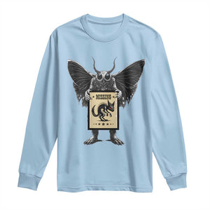 Mothman Missing Chupacabra Long Sleeve Shirt Funny Cryptid Gift TS12 Light Blue Print Your Wear