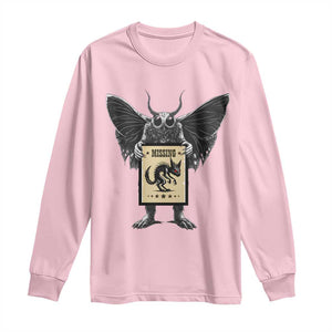 Mothman Missing Chupacabra Long Sleeve Shirt Funny Cryptid Gift TS12 Light Pink Print Your Wear