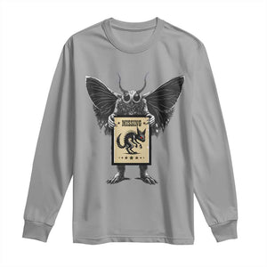 Mothman Missing Chupacabra Long Sleeve Shirt Funny Cryptid Gift TS12 Sport Gray Print Your Wear