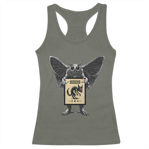 Mothman Missing Chupacabra Racerback Tank Top Funny Cryptid Gift TS12 Military Green Print Your Wear