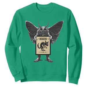 Mothman Missing Chupacabra Sweatshirt Funny Cryptid Gift TS12 Irish Green Print Your Wear