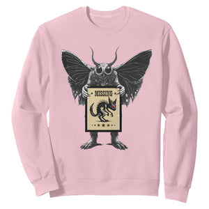 Mothman Missing Chupacabra Sweatshirt Funny Cryptid Gift TS12 Light Pink Print Your Wear