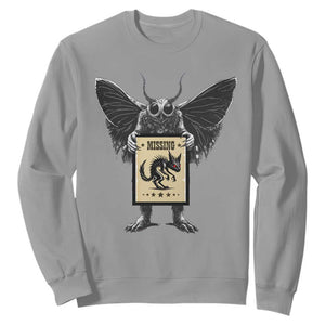 Mothman Missing Chupacabra Sweatshirt Funny Cryptid Gift TS12 Sport Gray Print Your Wear