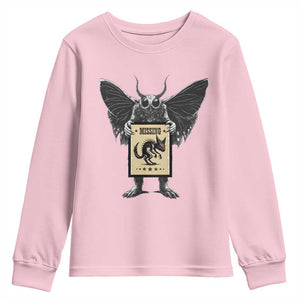 Mothman Missing Chupacabra Youth Sweatshirt Funny Cryptid Gift TS12 Light Pink Print Your Wear