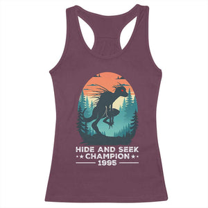 Chupacabra Racerback Tank Top Gothic Humor Hide And Seek Champion Gift TS12 Maroon Print Your Wear