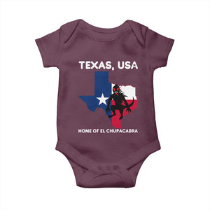 Chupacabra Texas Baby Onesie Home Of El Chupacabra Gothic Horror Gift TS12 Maroon Print Your Wear