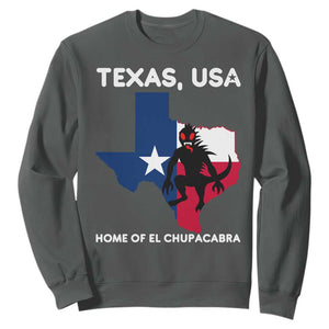 Chupacabra Texas Sweatshirt Home Of El Chupacabra Gothic Horror Gift TS12 Dark Heather Print Your Wear