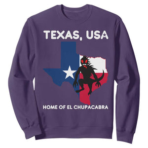 Chupacabra Texas Sweatshirt Home Of El Chupacabra Gothic Horror Gift TS12 Purple Print Your Wear