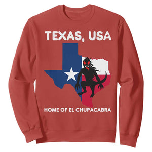 Chupacabra Texas Sweatshirt Home Of El Chupacabra Gothic Horror Gift TS12 Red Print Your Wear