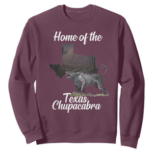 Chupacabra Sweatshirt Home Of The Texas Gothic Folklore Gift TS12 Maroon Print Your Wear
