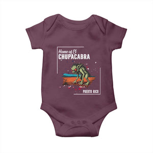 Chupacabra Baby Onesie Home Of Puerto Rico Mystery Urban Legend Gift TS12 Maroon Print Your Wear