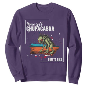 Chupacabra Sweatshirt Home Of Puerto Rico Mystery Urban Legend Gift TS12 Purple Print Your Wear