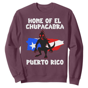 Chupacabra Sweatshirt Home Of Puerto Rico Legend Gothic Horror Gift TS12 Maroon Print Your Wear