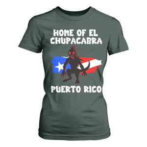 Chupacabra T Shirt For Women Home Of Puerto Rico Legend Gothic Horror Gift TS12 Dark Forest Green Print Your Wear