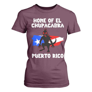 Chupacabra T Shirt For Women Home Of Puerto Rico Legend Gothic Horror Gift TS12 Maroon Print Your Wear