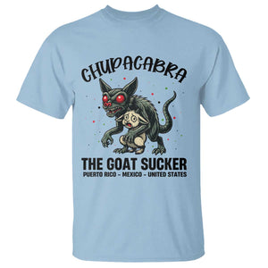 Chupacabra T Shirt The Goat Sucker Vintage Horror Cryptid Gift TS12 Light Blue Print Your Wear