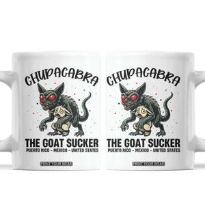 Chupacabra Coffee Mug The Goat Sucker Vintage Horror Cryptid Gift TS12 White Print Your Wear