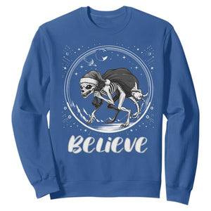 Chupacabra Sweatshirt Funny Believe Christmas Cryptid Gift TS12 Royal Blue Print Your Wear